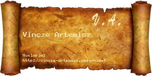 Vincze Artemisz névjegykártya